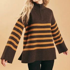 Kit and Ace Swing Zip Neck Merino Wool Sweater